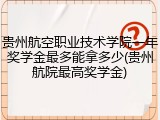 贵州航空职业技术学院一年奖学金最多能拿多少(贵州航院最高奖学金)