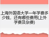 上海外国语大学一年学费多少钱，还有哪些费用(上外学费及杂费)