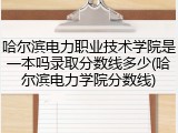 哈尔滨电力职业技术学院是一本吗录取分数线多少(哈尔滨电力学院分数线)