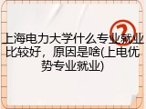 上海电力大学什么专业就业比较好，原因是啥(上电优势专业就业)