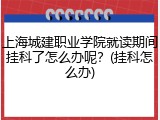 上海城建职业学院就读期间挂科了怎么办呢？(挂科怎么办)