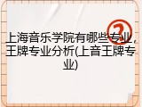上海音乐学院有哪些专业，王牌专业分析(上音王牌专业)