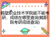 鹤壁职业技术学院能不能考研，成绩在哪里查询(鹤职院考研成绩查询)