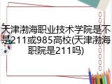 天津渤海职业技术学院是不是211或985高校(天津渤海职院是211吗)