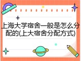 上海大学宿舍一般是怎么分配的(上大宿舍分配方式)