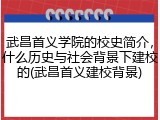 武昌首义学院的校史简介，什么历史与社会背景下建校的(武昌首义建校背景)