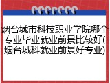 烟台城市科技职业学院哪个专业毕业就业前景比较好(烟台城科就业前景好专业)