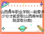 山西青年职业学院一般要多少分才能录取(山西青年职院录取分数)