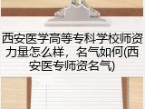 西安医学高等专科学校师资力量怎么样，名气如何(西安医专师资名气)