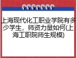 上海现代化工职业学院有多少学生，师资力量如何(上海工职院师生规模)