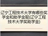 辽宁工程技术大学有哪些奖学金和助学金呢(辽宁工程技术大学奖助学金)