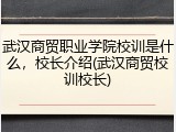 武汉商贸职业学院校训是什么，校长介绍(武汉商贸校训校长)