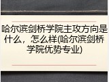 哈尔滨剑桥学院主攻方向是什么，怎么样(哈尔滨剑桥学院优势专业)