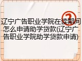 辽宁广告职业学院在读期间怎么申请助学贷款(辽宁广告职业学院助学贷款申请)