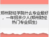 郑州财经学院什么专业最好，一年招多少人(郑州财经热门专业招生)