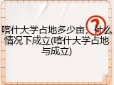 喀什大学占地多少亩，什么情况下成立(喀什大学占地与成立)