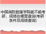 中国消防救援学院能不能考研，成绩在哪里查询(考研条件及成绩查询)