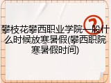 攀枝花攀西职业学院一般什么时候放寒暑假(攀西职院寒暑假时间)