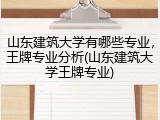 山东建筑大学有哪些专业，王牌专业分析(山东建筑大学王牌专业)