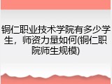 铜仁职业技术学院有多少学生，师资力量如何(铜仁职院师生规模)