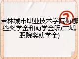 吉林城市职业技术学院有哪些奖学金和助学金呢(吉城职院奖助学金)