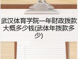 武汉体育学院一年财政拨款大概多少钱(武体年拨款多少)