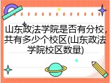 山东政法学院是否有分校，共有多少个校区(山东政法学院校区数量)