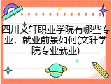 四川文轩职业学院有哪些专业，就业前景如何(文轩学院专业就业)