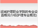 运城护理职业学院的专业设置概况介绍(护理专业概览)