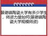 景德镇陶瓷大学有多少学生，师资力量如何(景德镇陶瓷大学规模师资)