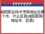 咸阳职业技术学院地址在哪个市，什么区县(咸阳职院地址市、区县)