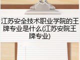 江苏安全技术职业学院的王牌专业是什么(江苏安院王牌专业)