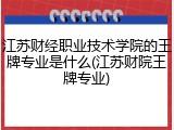 江苏财经职业技术学院的王牌专业是什么(江苏财院王牌专业)