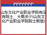 山东文化产业职业学院有没有院士，大概多少(山东文化产业职业学院院士数量)
