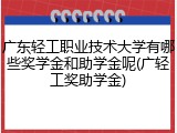 广东轻工职业技术大学有哪些奖学金和助学金呢(广轻工奖助学金)