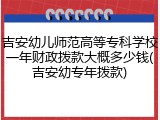 吉安幼儿师范高等专科学校一年财政拨款大概多少钱(吉安幼专年拨款)