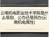 云南机电职业技术学院是什么级别，公办还是民办(云南机电属性)