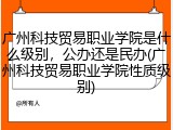 广州科技贸易职业学院是什么级别，公办还是民办(广州科技贸易职业学院性质级别)