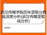 武汉传媒学院历年录取分数线深度分析(武汉传媒录取线分析)