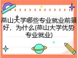 燕山大学哪些专业就业前景好，为什么(燕山大学优势专业就业)