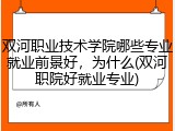 双河职业技术学院哪些专业就业前景好，为什么(双河职院好就业专业)