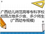 广西幼儿师范高等专科学校校园占地多少亩，多少师生(广西幼专规模)