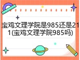 宝鸡文理学院是985还是211(宝鸡文理学院985吗)