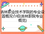 吉林职业技术学院的专业设置概况介绍(吉林职院专业概览)