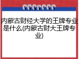内蒙古财经大学的王牌专业是什么(内蒙古财大王牌专业)