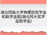 湖北民族大学有哪些奖学金和助学金呢(湖北民大奖学金助学金)