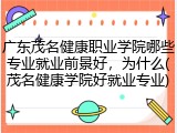 广东茂名健康职业学院哪些专业就业前景好，为什么(茂名健康学院好就业专业)