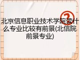 北京信息职业技术学院读什么专业比较有前景(北信院前景专业)