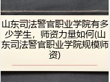 山东司法警官职业学院有多少学生，师资力量如何(山东司法警官职业学院规模师资)