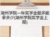 湖州学院一年奖学金最多能拿多少(湖州学院奖学金上限)